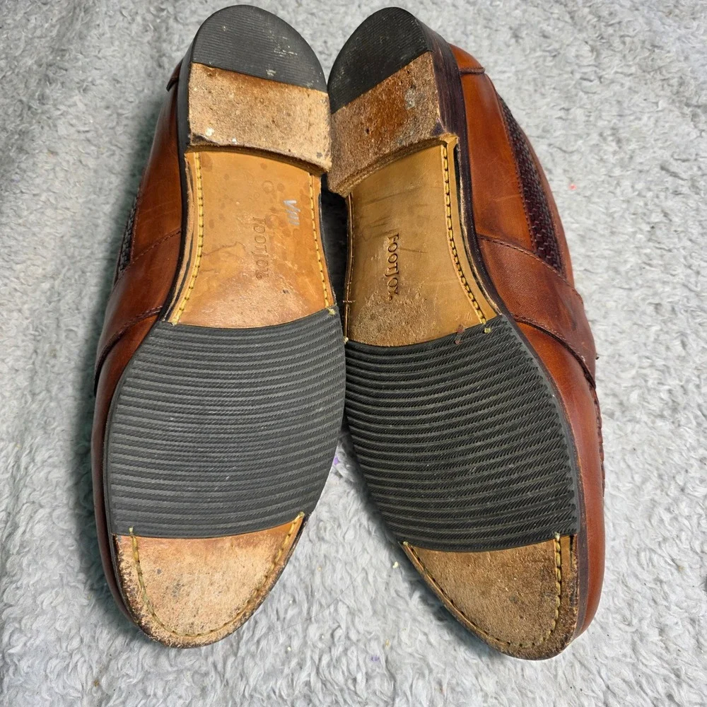FootJoy Tassel Loafers Brown Leather‎ Woven Kiltie Mens 10.5 D Pristine